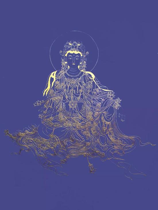 《白度母》(蓝底金线)