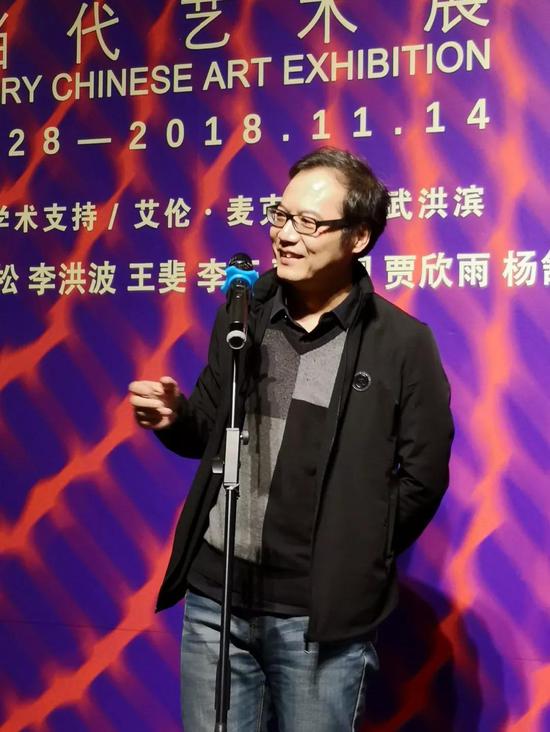 批评家、当代艺术策展人 中央美院美术馆副馆长 王春辰在展览开幕式上发言