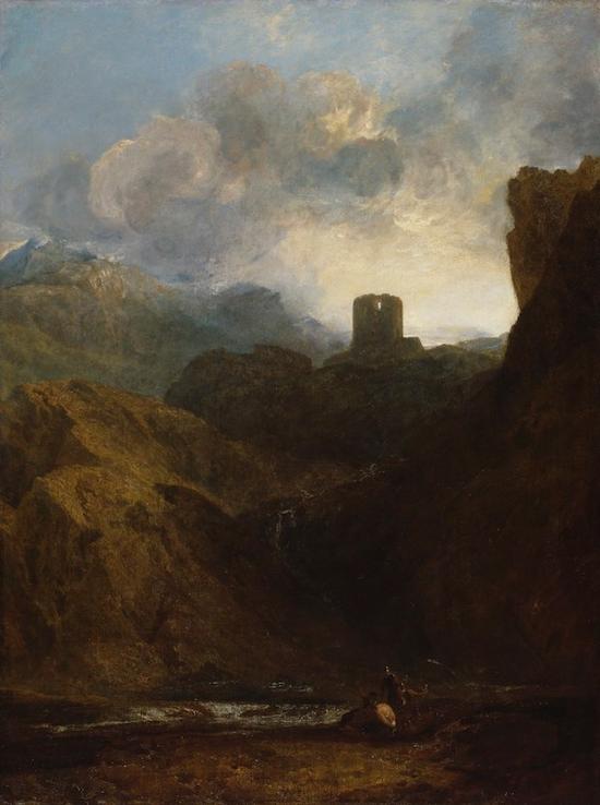 威廉·透纳《杜尔巴登城堡》（1800年），这幅作品使他入选为皇家艺术研究院助理研究员