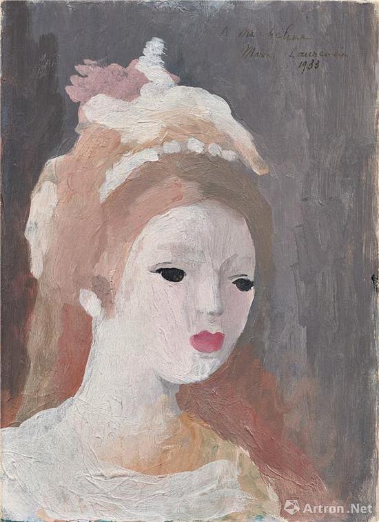 玛丽·罗兰姗（1883-1956） 《小女孩》 油彩画板 22x16cm