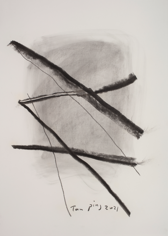 《素描》,纸本炭笔,110 X 79 cm,2021