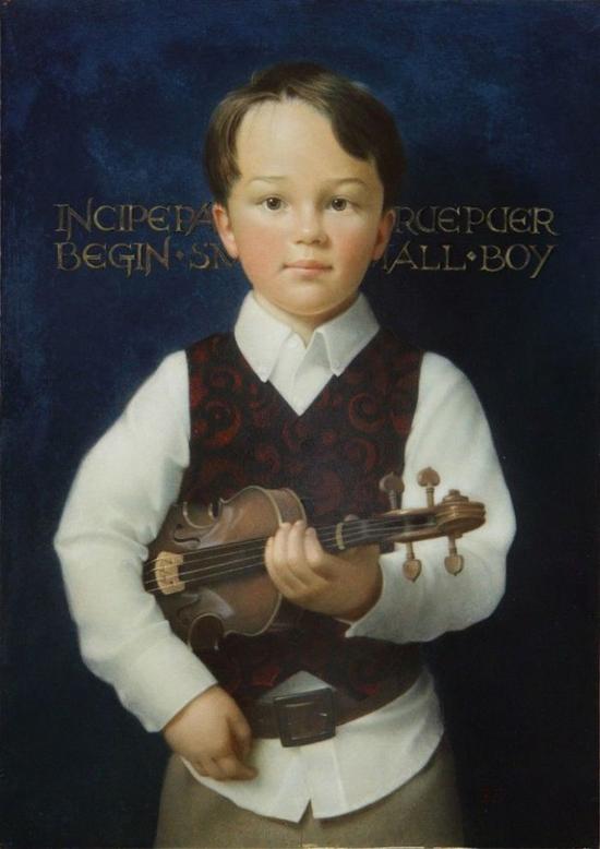 Koo Schadler， Boy with Violin J。 Cacciola Gallery