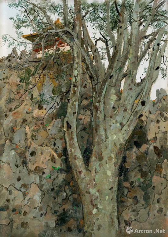 吴冠中《故宫白皮松》布面油画 72.5×54cm 1975年 成交价:2875万元