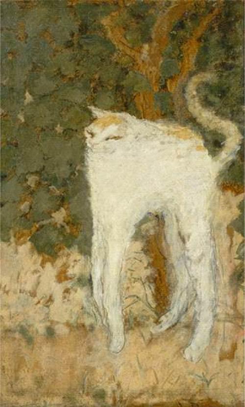《白猫》，1894年，油彩、厚纸，奥赛美术馆。