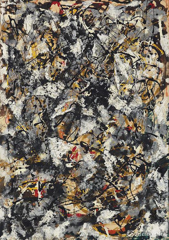 杰克遜·波洛克(1912-1956) 1950年作《紅色筆觸的構成》 93 x 65.1 cm