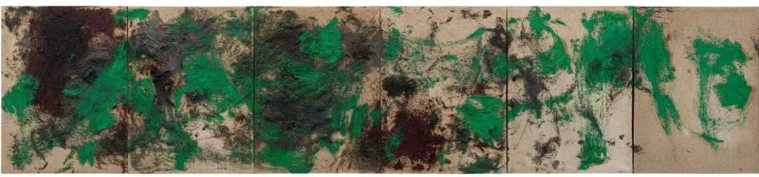 《绿屏》，布面油画，100 × 450 cm，1985