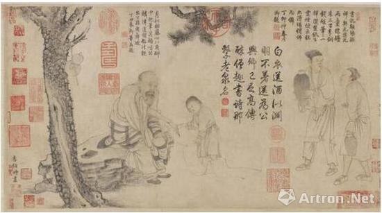 北宋 李公麟（传） 醉僧图卷 纸本设色 32.5 × 60.8 cm 美国弗利尔博物馆藏