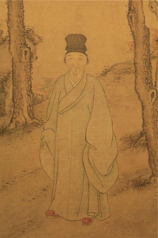 明 曾鲸 项圣谟 董其昌小像图页(局部)