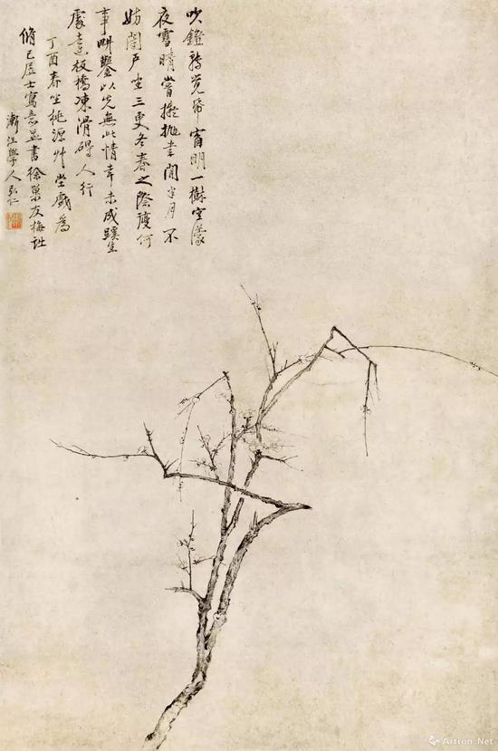 清 渐江 梅花图 52.8cm×78cm 1657