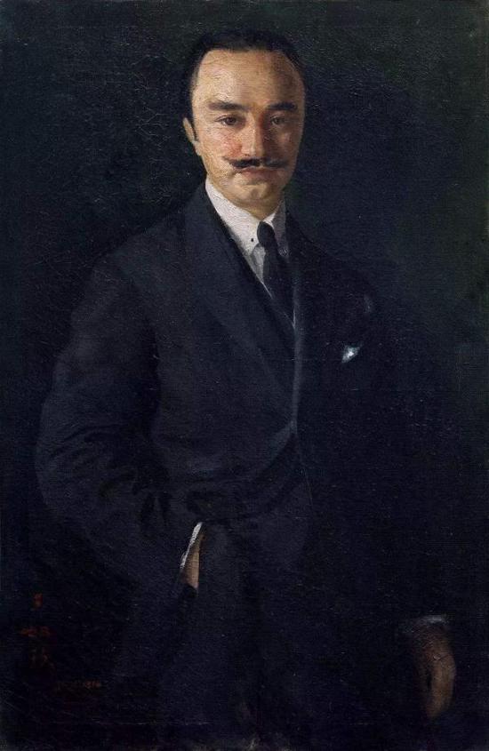 王如玖，《肖像》，布面油彩 99x63.5厘米，1916年，私人收藏