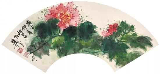 Lot575 谢稚柳(1910-1997) 芙蓉吐艳