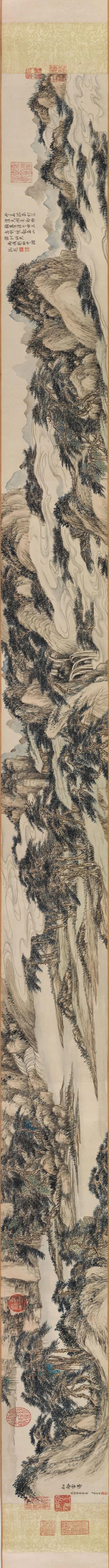 清 董邦达 仿陆广松壑云涛图 卷 纸本 18.5x148.5cm美国弗利尔美术馆藏