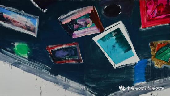 裴咏梅,《双重时间 · 系列一》 布面油画 250x440cm 2015年
