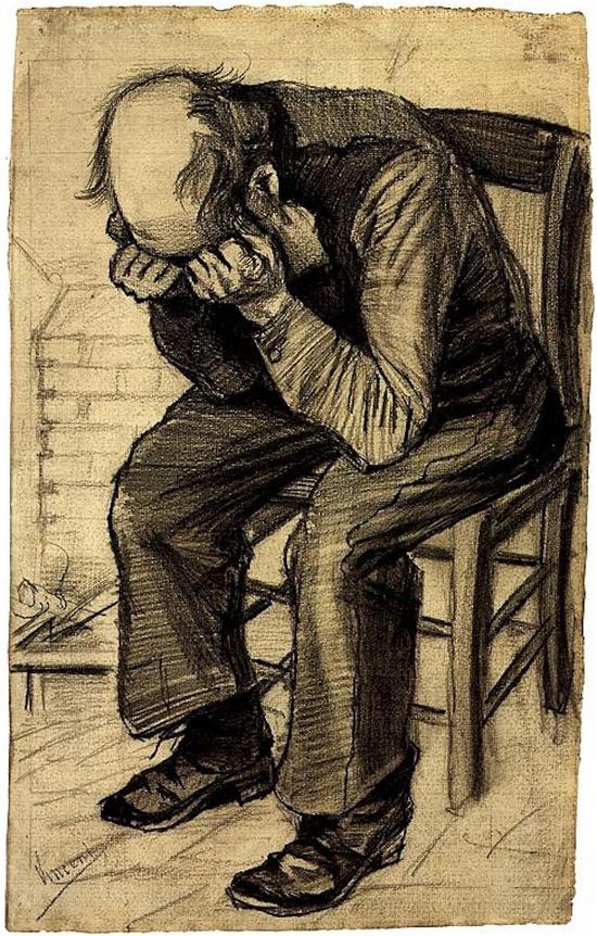 梵高《磨损》(Worn Out)素描 1882年 网络图