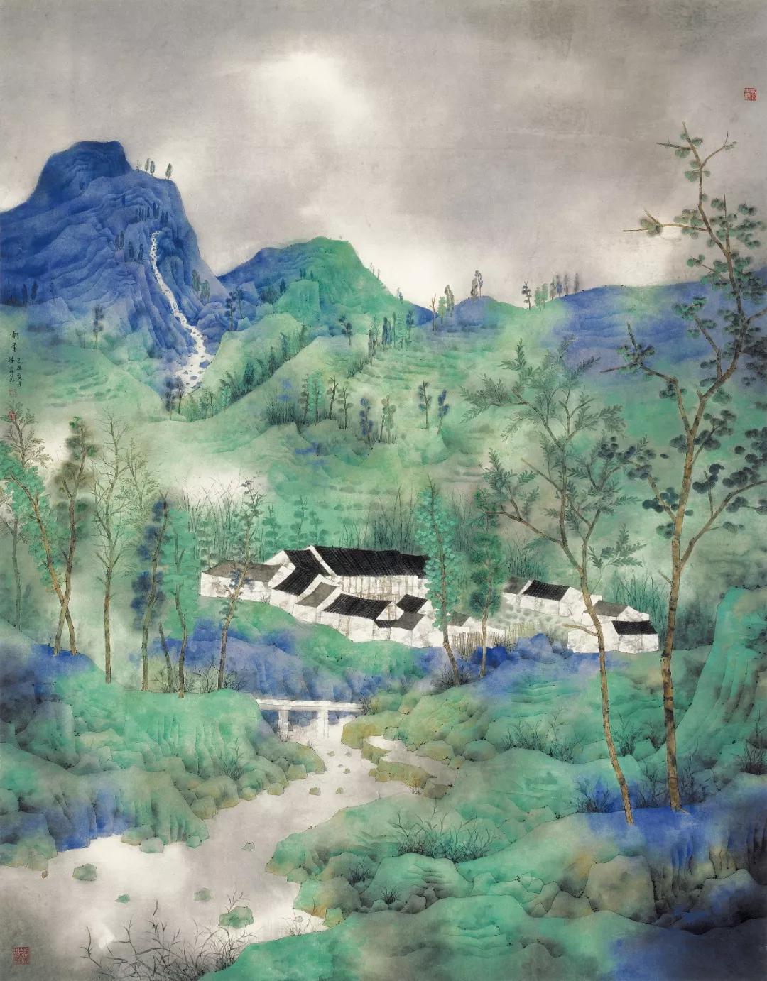 《重彩的雨季之一》180cm×145cm 2009第十一届全国美术作品展创作奖暨获奖作品提名展作品