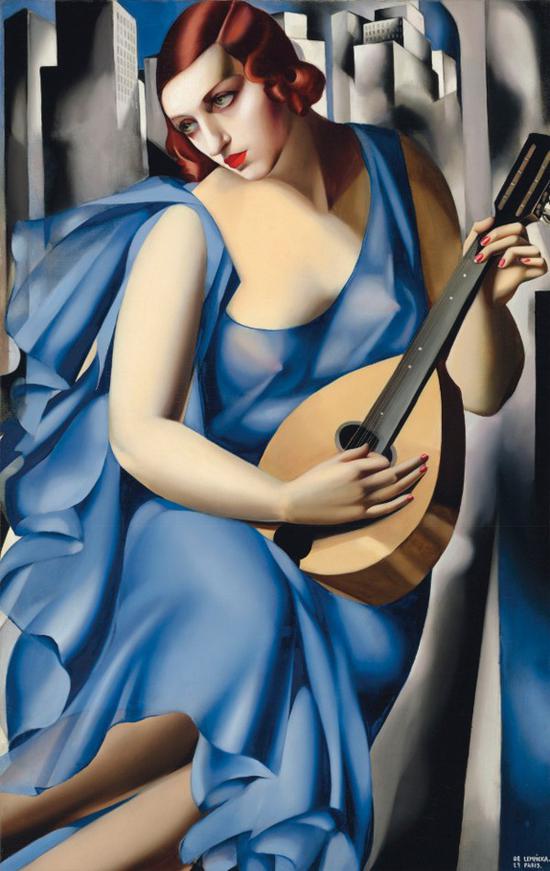 塔玛拉·德·蓝碧嘉《音乐家》 布面油画 115.8x73cm 1929年 成交价：908.75万美元