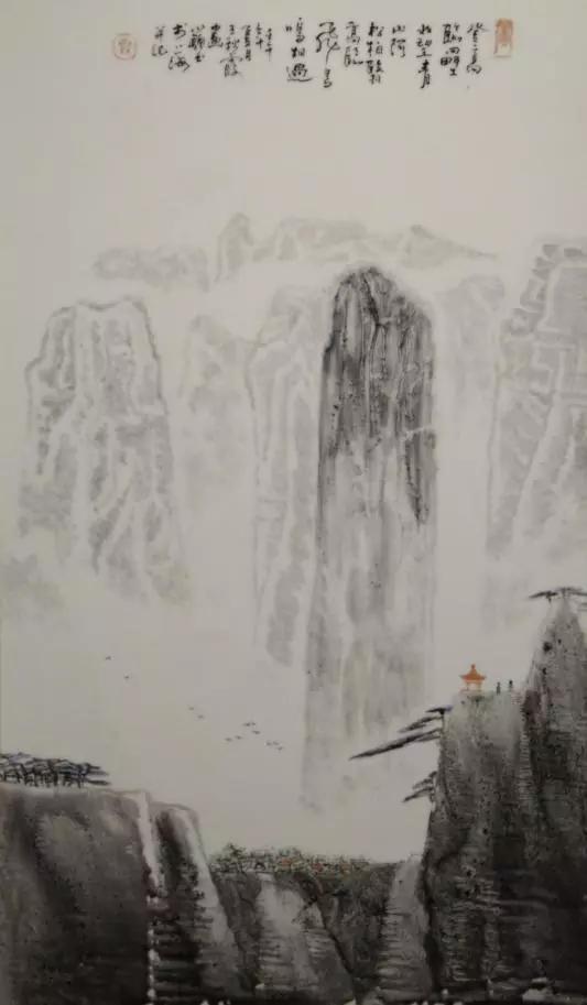 “奇峰”山水瓷板 54cm×31cm