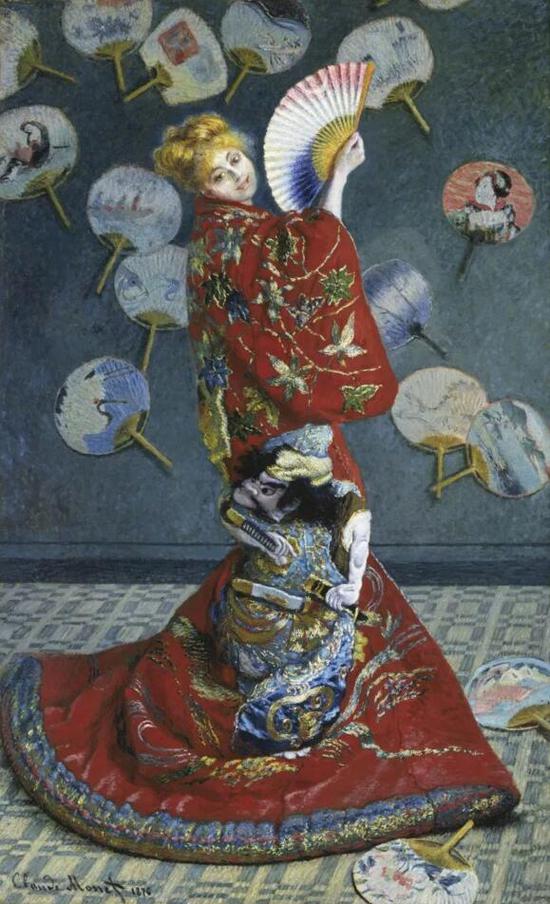 克劳德・莫奈，《莫奈夫人妆成日本女子》，1876年作，波士顿美术馆收藏。