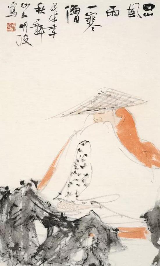 刘明波 人物 69cm×36cm 绢本设色 2018年
