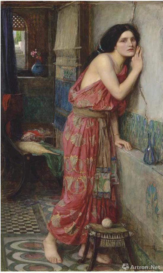 约翰·威廉·沃特豪斯（英国，1849-1917）《提斯柏》油彩 画布