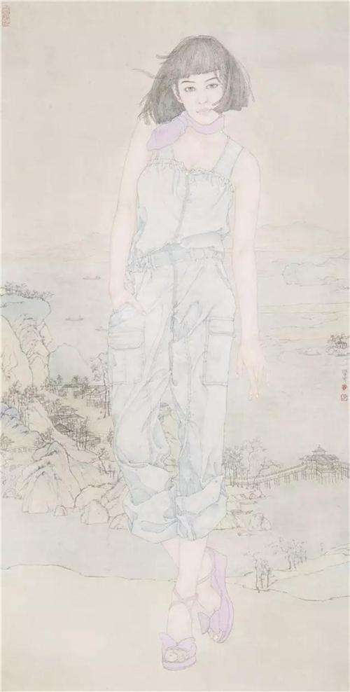 《千里江山图三》136×68cm 2009年