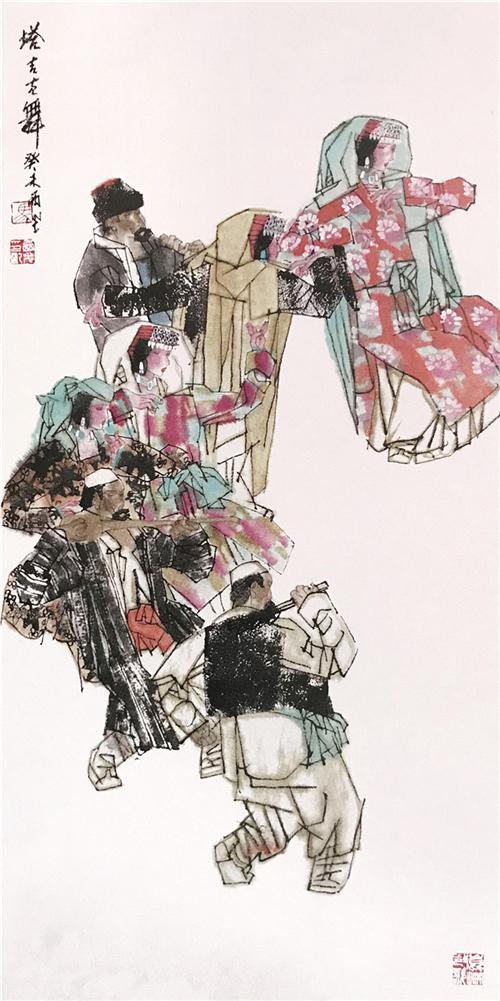 《塔吉克舞》96×48cm 2003年