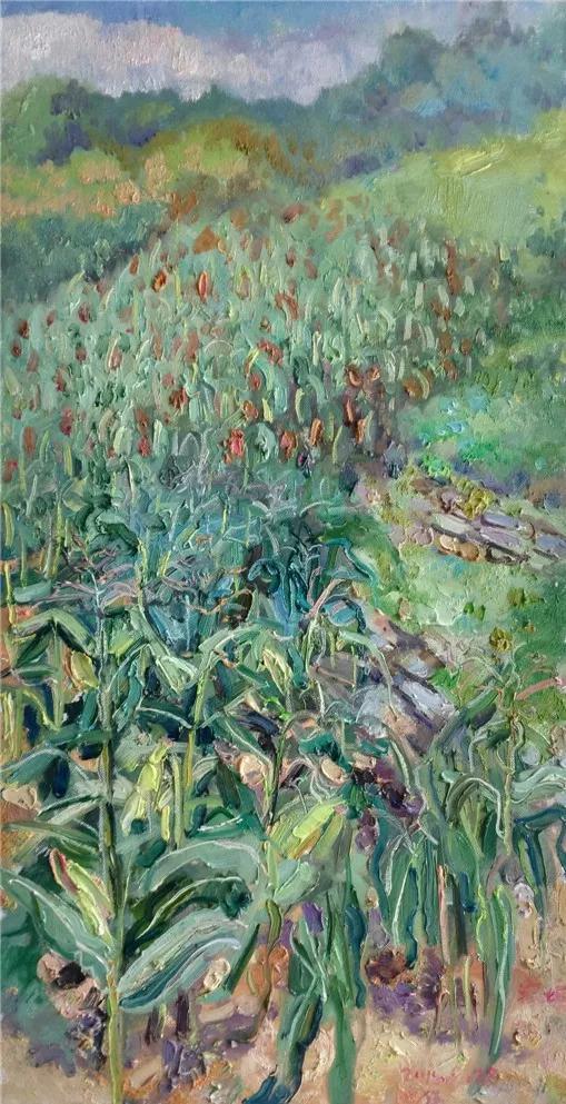 朱世伟 《苞谷地》 100×50cm 布面油画