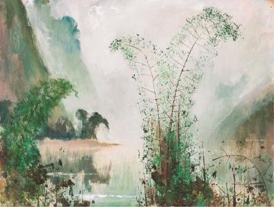 苏天赐《漓江春色》，油彩，1994