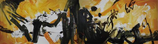 周长江,《互补迹象68》,布面油画,170cmX600cm,2015年