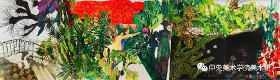 康蕾,《小径分岔的花园》200×700cm 综合材料 2017