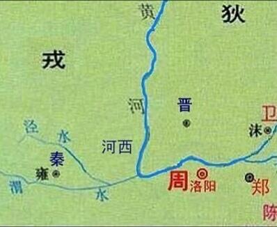春秋时期的秦国地图 (图片来于网络)