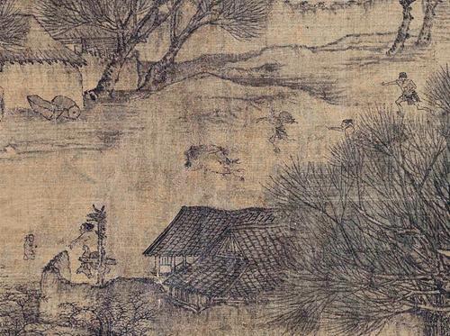 一匹马受惊,几个人正想去拉住它