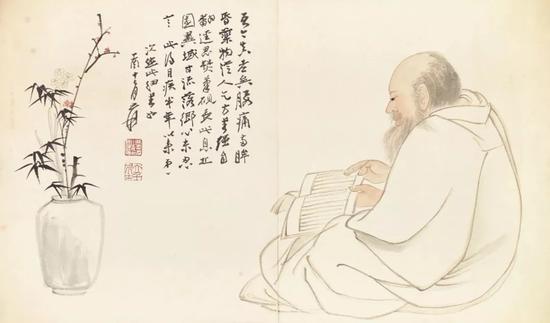 张大千,《细书自画像》,1957年