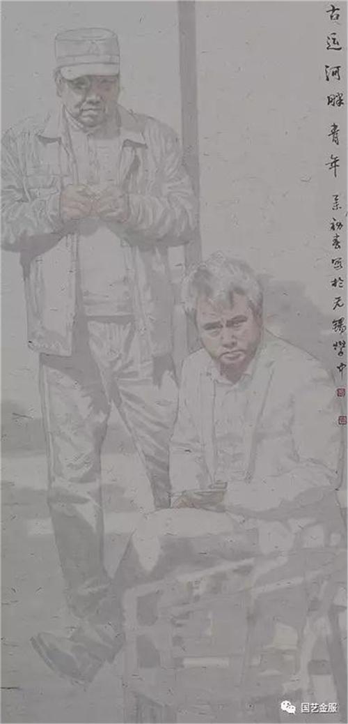 《古运河畔青年》136×68cm 2015年