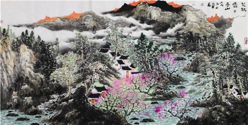 《花缺露春山》136×68cm