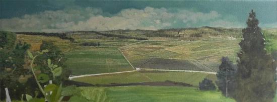 孙景 《越过山丘》 30×80cm 布面油画