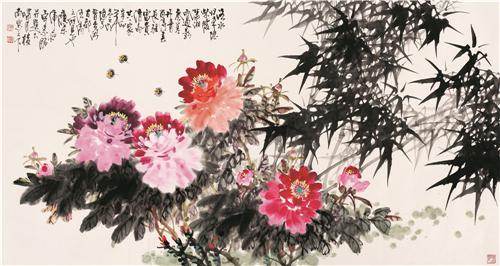 《富贵清高共一家》 68×138cm 2011年