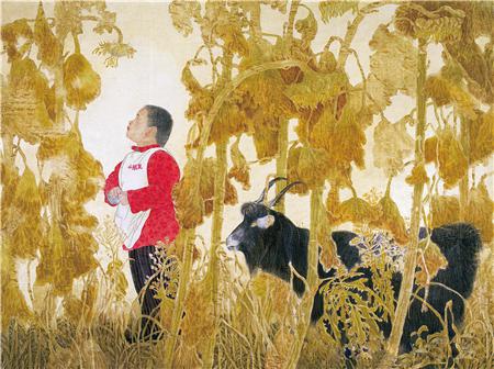 《沉寂的阳光》179×134cm 绢本设色 1993年
