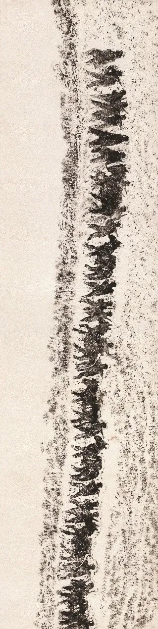  长征 38㎝×151㎝ 木版拓印 1974年