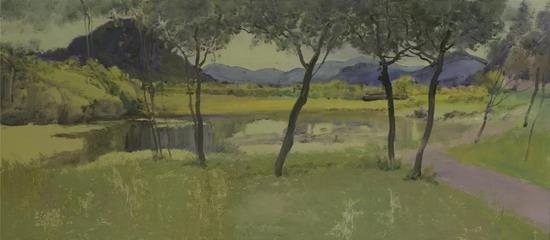 彭承军 《普者黑风景01》 40×90cm 布面油画