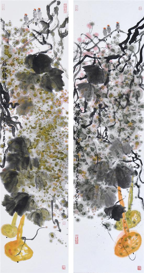 《福禄绵长图)》136×34cm