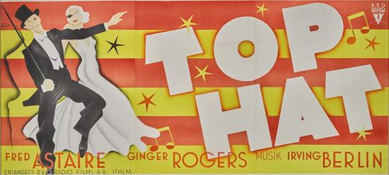 1935年《礼帽》(Top Hat)海报瑞典版,估价1.8万-2.4万英镑