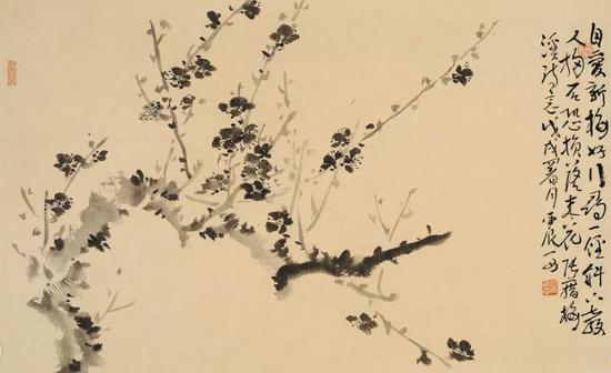 姚震西 花鸟 38cm×47cm 纸本水墨 2018年