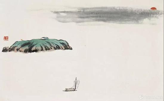齐白石 借山图之四洞庭君山 北京画院藏