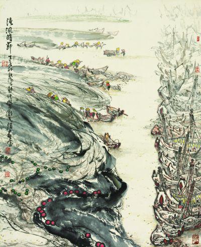 渔汛时节（国画） 118×96厘米 2007年 郭修琳 浙江美术馆藏