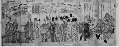 《画梵像》最前面的“皇帝礼佛图”