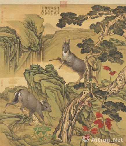 郎世宁、方琮合绘《青羊图》台北故宫博物院藏