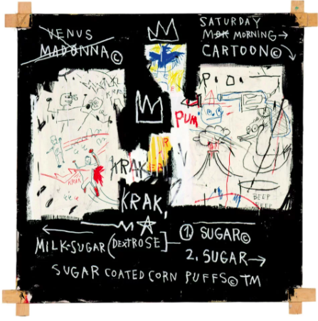 让-米歇尔·巴斯奎亚，《 A Panel of Experts》，1982。图片：The Montreal Museum of Fine Arts，Gift of Ira Young，? VG Bild-Kunst Bonn，2018 &amp; The Estate of Jean-Michel Basquiat, Licensed by Artestar，New York，Courtesy The Montreal Museum of Fine Arts；MFA，Douglas M. Parker
