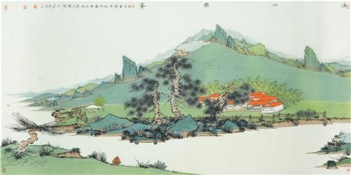 《溪山叠翠》136×68cm