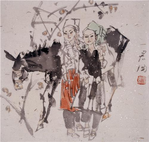 《小姐妹》34×45cm2005年